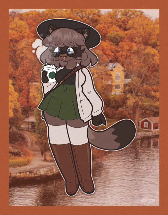 Magic Raccon Antho Anthro Raccoon Girl