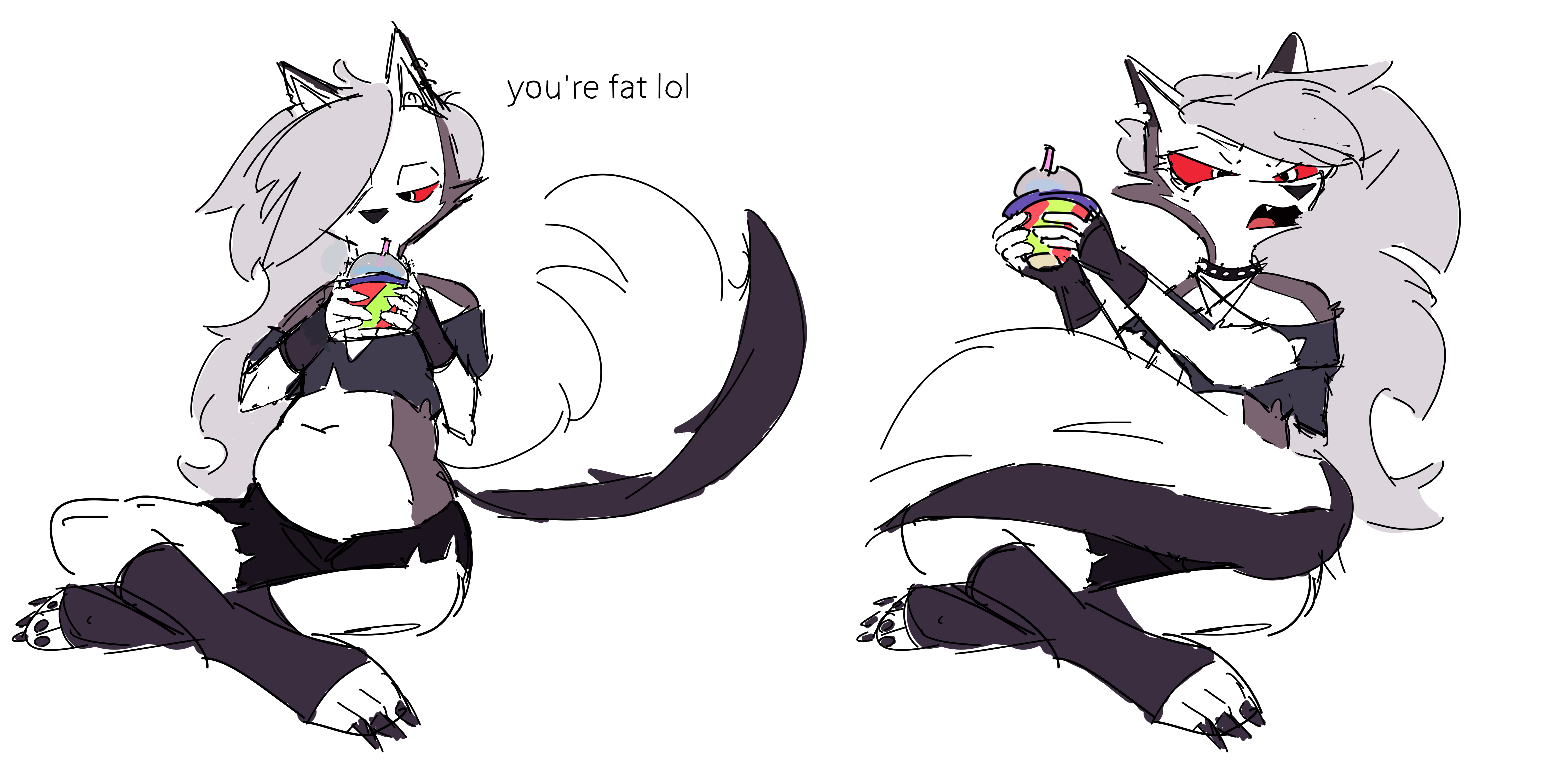 chubby. furry. loona from helluva boss weight gain sequence! 
