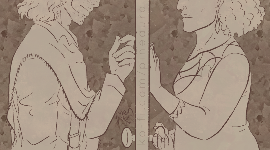 Triya & Jet meeting at the door