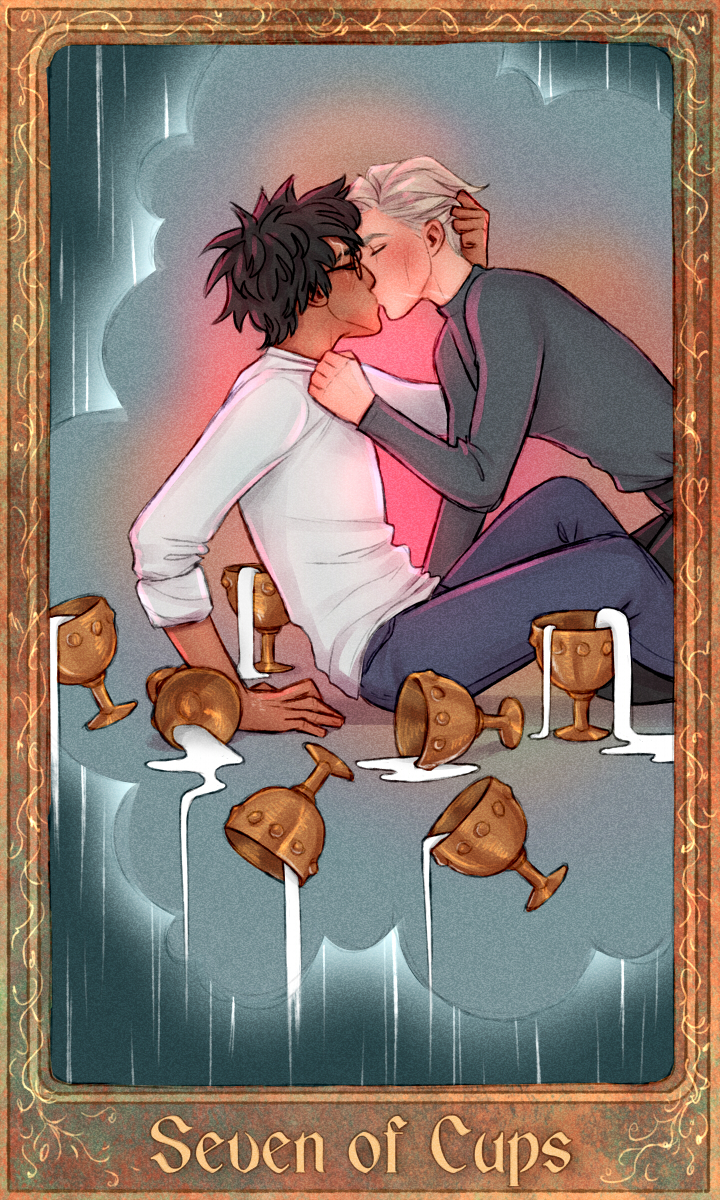 Seven of Cups - Harry and Draco kissing