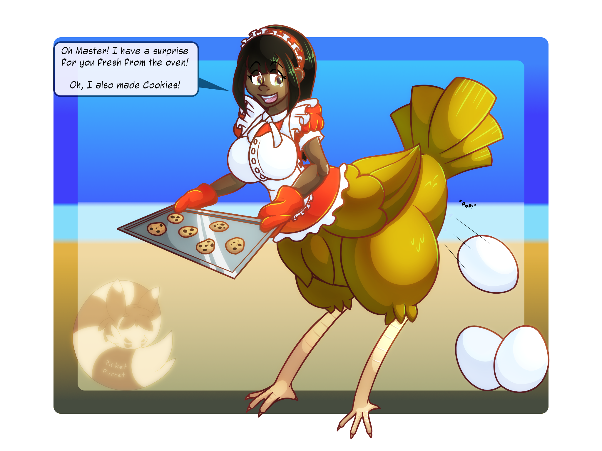 Anthro Bird Laying Eggs Anthro Bird Laying Eggs