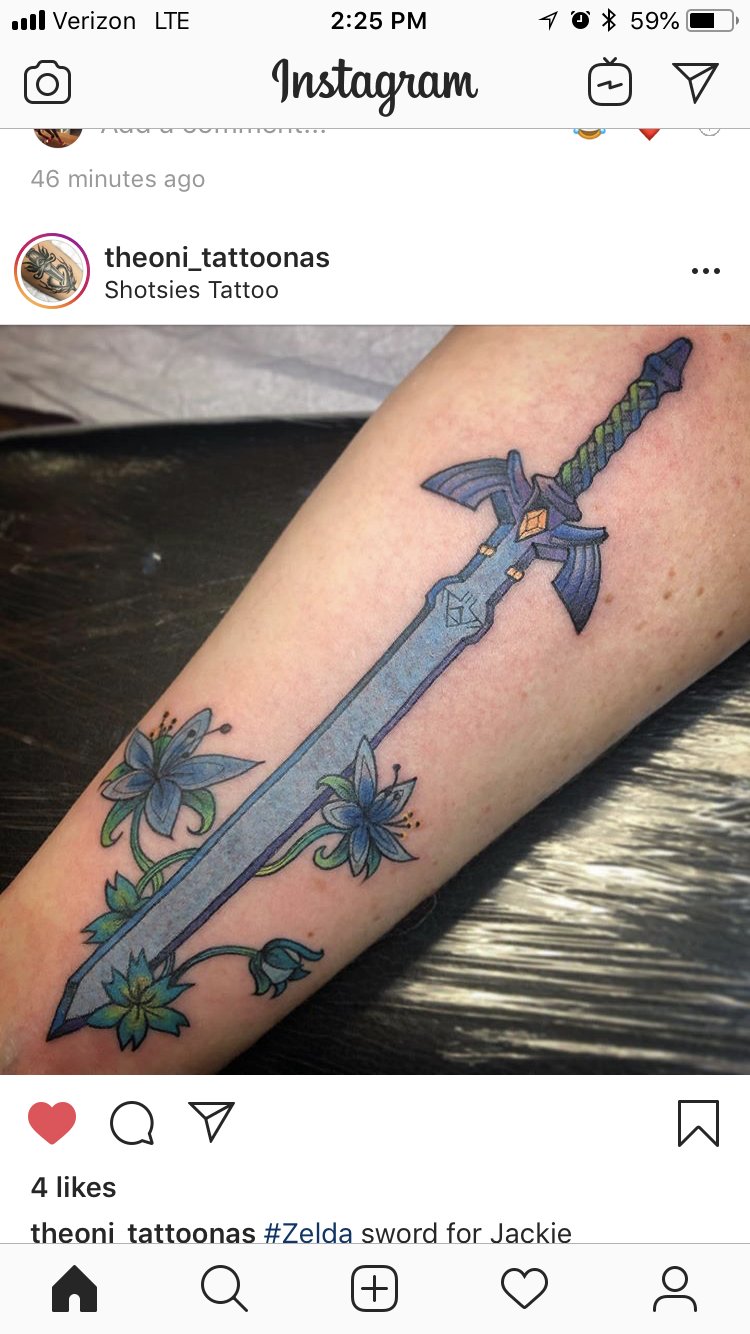 Maldrea: Master Sword Tattoo Design